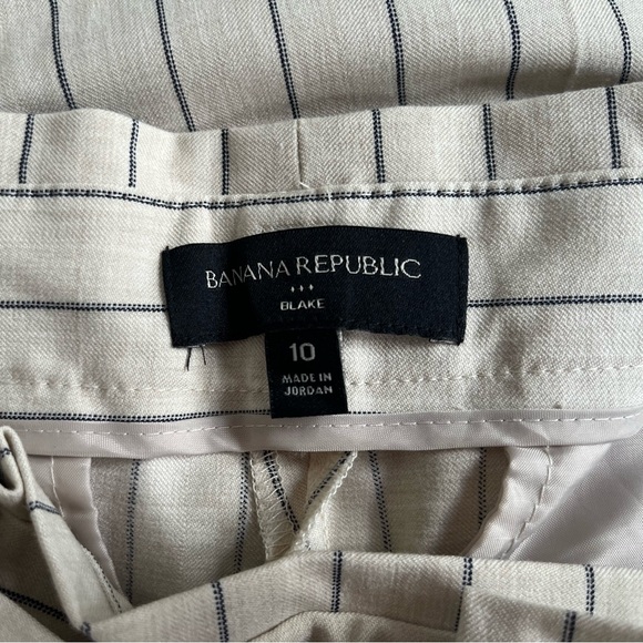 Banana Republic Blake Tie-Waist Stripe Crop Pant in size 10 - Picture 4 of 6